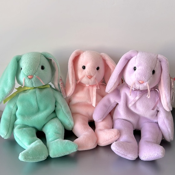 Ty Other Ty Beanie Babies Bunny Rabbits Retired Trio Hippity